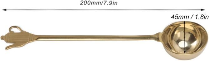 Coffee Measuring Scoop,Stainless Steel Coffee Scoop,Long Handle Tablespoon for Measuring Coffee, Milk Powder, Fruit Powder, Tea, Sugar - Gold - Image 2