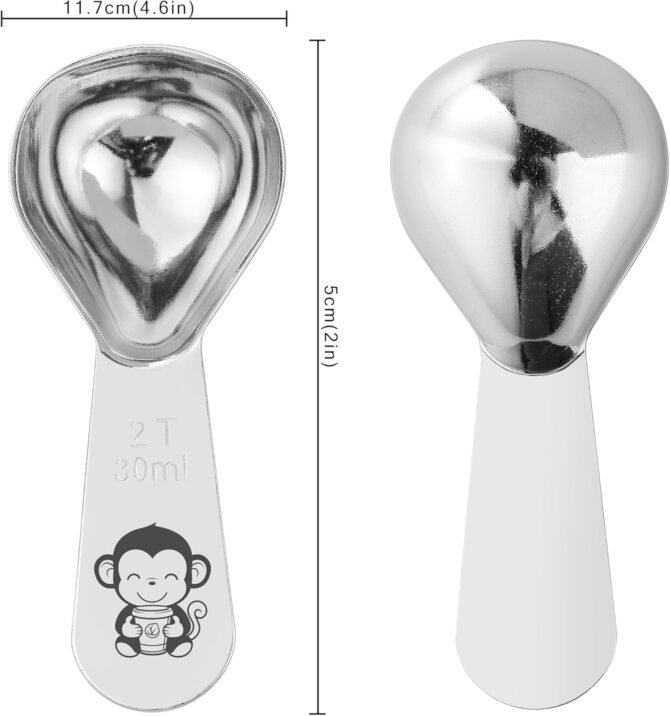 Tablespoon Measuring Spoon, Stainless Steel Coffee Scoop for Ground Coffee, Suger, Bean, Tea, Flour, Short Handle Fits inside Airscape Canisters(30ML*2) - Image 2